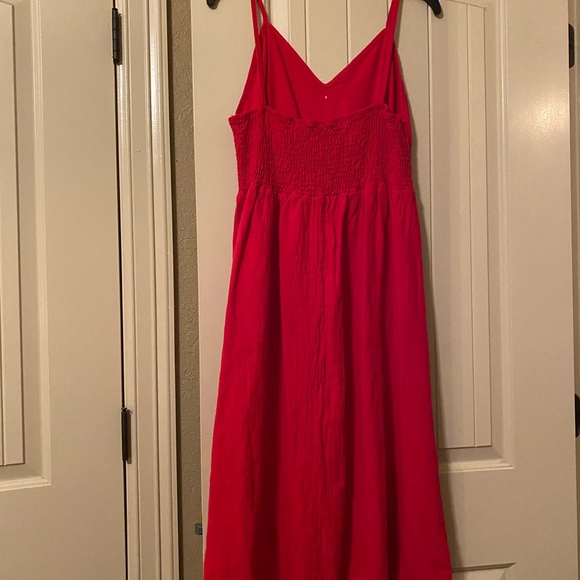 RED LINEN DRESS - Picture 3 of 4